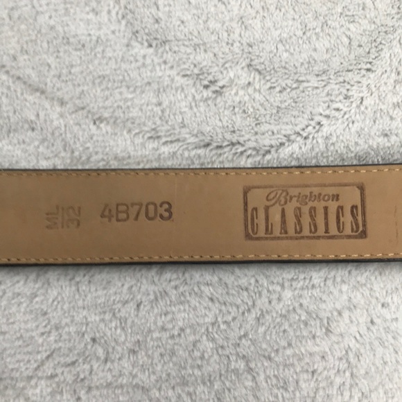 BRIGHTON black leather mock croc belt - Picture 5 of 8